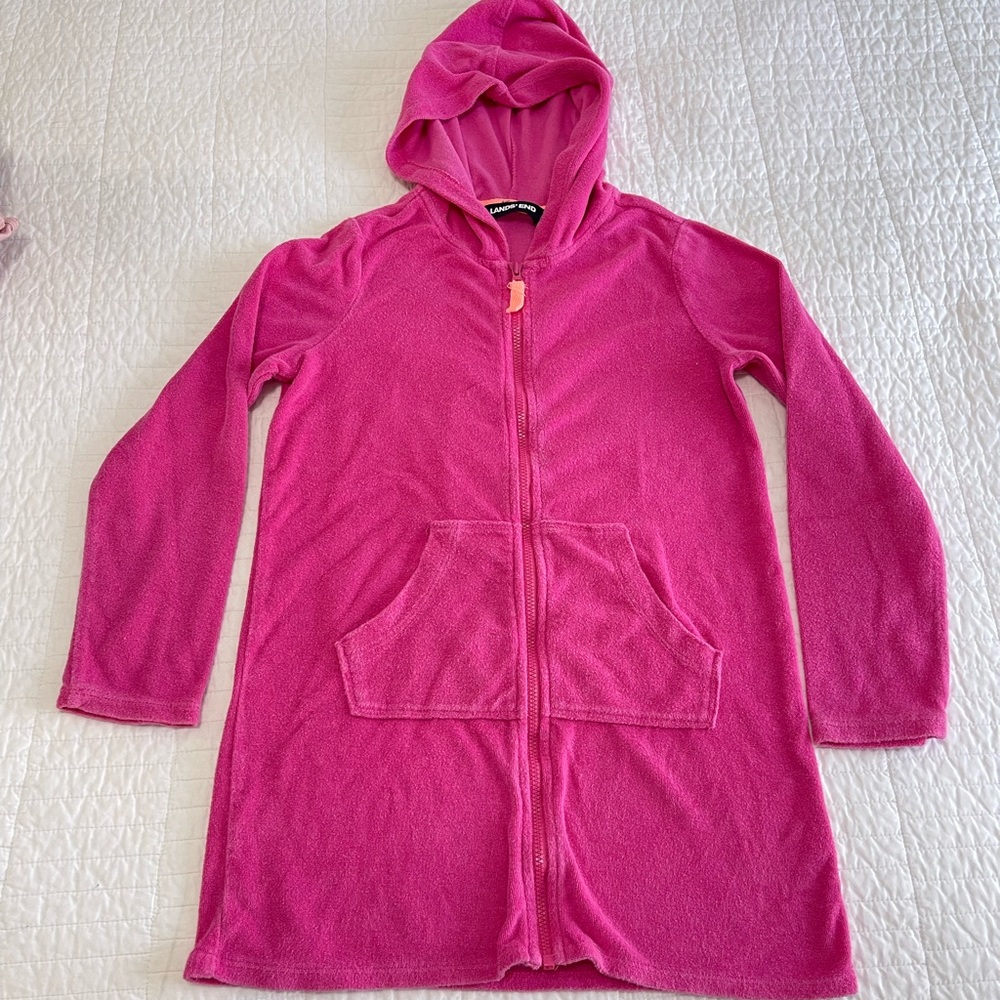 Kid’s Land’s End hooded swim cover size Large 6x-7